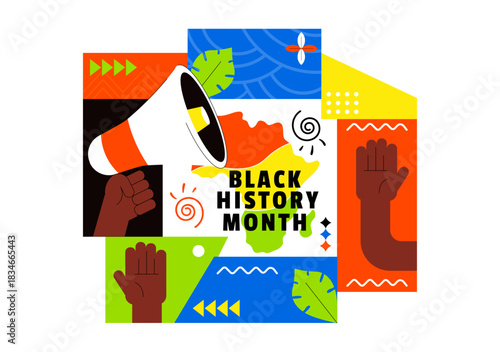 Black History Month Vector Illustration to Commemorate the Great Struggle and Contributions of the Black Community in the African American Holiday