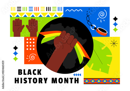 Black History Month Vector Illustration to Commemorate the Great Struggle and Contributions of the Black Community in the African American Holiday
