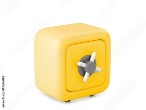 3d Vector realistic Safe Bank Box icon, Protection money savings concept. 