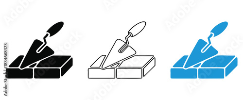 Tiler trowel icon. vector tiler trowel vector icon for web design isolated on white background.Trowel applying mortar between tiles,Tile Trowel with Square Notches, black isolated silhouette
