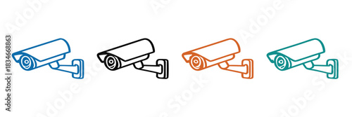 Security camera icons for protection and surveillance needs,Set of CCTV icons. Home security cameras icons,Vector illustration.CCTV vector icon set.Video surveillance CCTV camera icon. Security camera