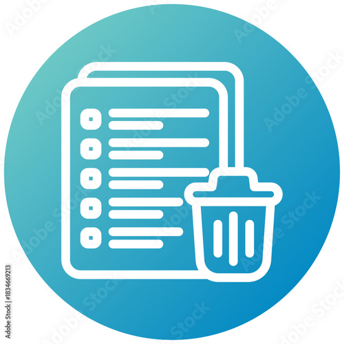 Delete Icon Mini Illustration Icon. Use For Modern Concept, Print, Ui, Ux Kit, Web And App Development. Vector Related To Office, Education, Examination And More