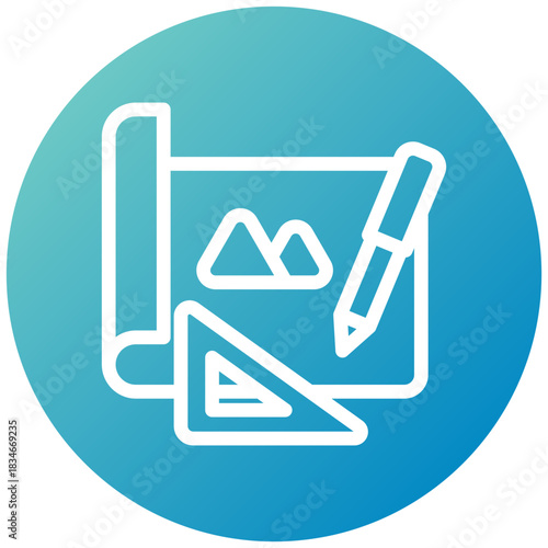 Draft Icon Mini Illustration Icon. Use For Modern Concept, Print, Ui, Ux Kit, Web And App Development. Vector Related To Office, Education, Examination And More
