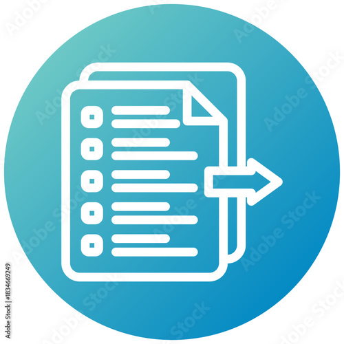 Export Icon Mini Illustration Icon. Use For Modern Concept, Print, Ui, Ux Kit, Web And App Development. Vector Related To Office, Education, Examination And More