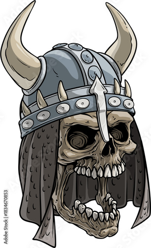 The Party's Dead Funny Oktoberfest Skull Indian Viking Skulls Vectors
