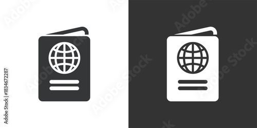 International Passport icon. Solid glyph series icon