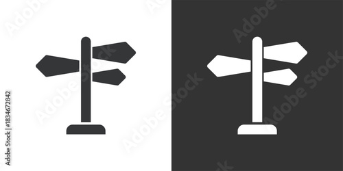 Directional Sign icon. Solid glyph series icon