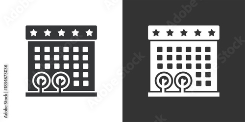 Five-Star Hotel icon. Solid glyph series icon