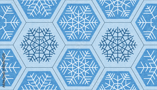 Snowflakes seamless pattern, winter vector background