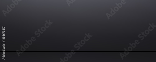 Limbo black gradient background, studio wall with empty place for advertising text. Vector background