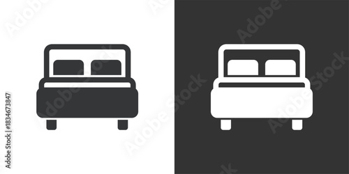 Double Bed icon. Solid glyph series icon