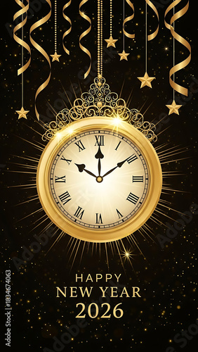 new year background with clock