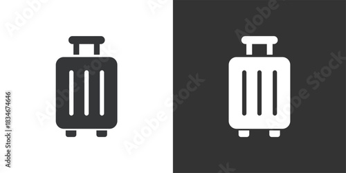 Wheeled Suitcase icon. Solid glyph series icon