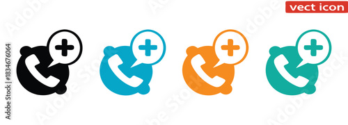 Get medical help with a simple phone call using health service,Online Consultation Icon,health call icon. Medical phone calls icons. emergency call sign. health communication concept
