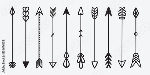 Ethnic Black Arrow Illustration Set