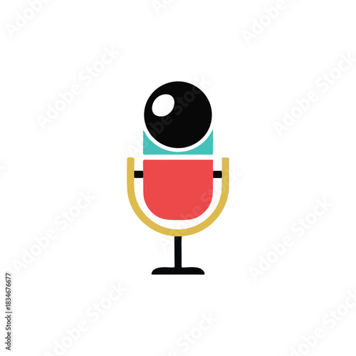 vector radio announcer microphone