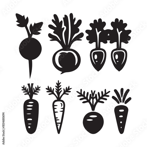 Radish food icon color nutrition vitamin fresh vector design.