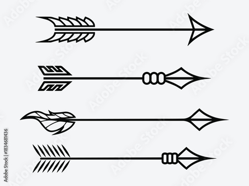 Hand Drawn Crossbow Arrow Set