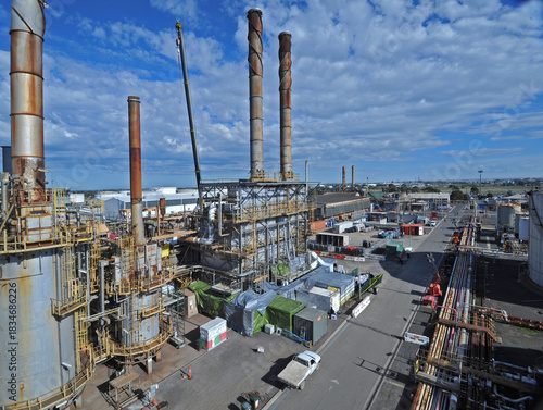 Shutdown and construction at Altona refinery in south west Melbourne Victoria.