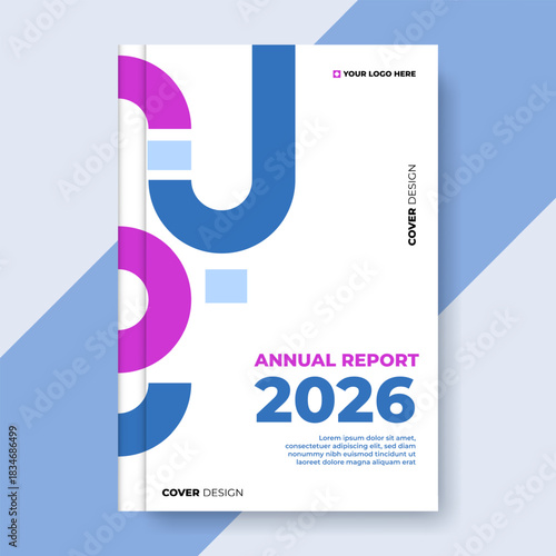 Corporate Annual Report Cover Template for 2026. Modern Business Brochure Design
