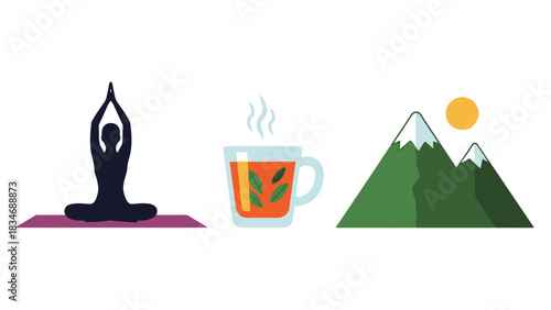 Yoga, Tea, and Mountains A Serene and Healthy Lifestyle Combination