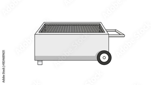 Portable Outdoor Cooking Grill with Wheels Minimalist Design