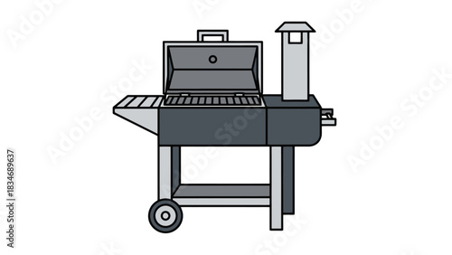 Outdoor Barbecue Grill for Grilling and Smoking Meats Food Preparation Icon