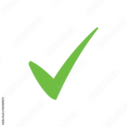 Right check mark green icon. Approved select choose design.