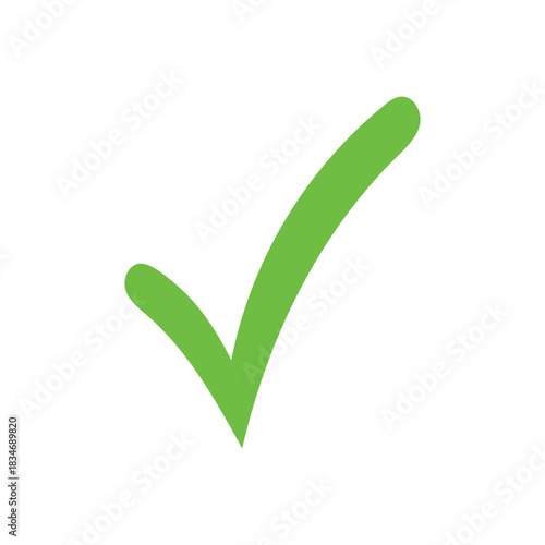 Right check mark green icon. Approved select choose design.