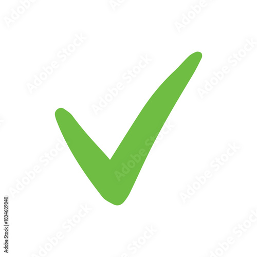 Right check mark green icon. Approved select choose design.
