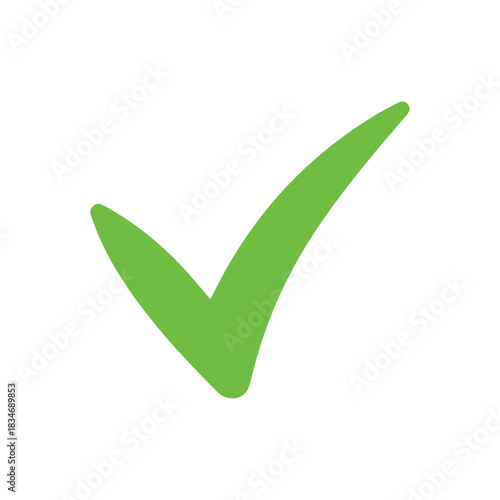 Right check mark green icon. Approved select choose design.