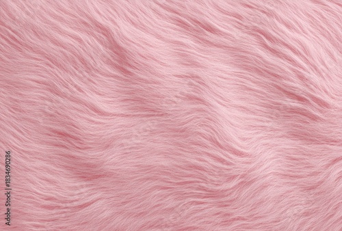 Pink Fur Texture Background. Soft Fluffy Material.