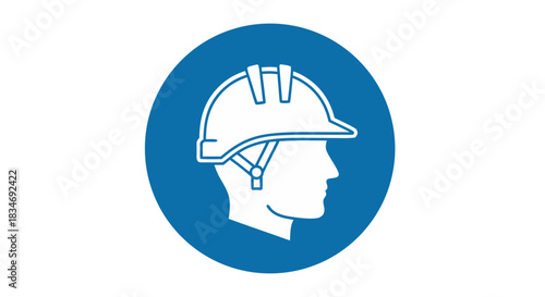 Mandatory Safety Helmet Sign — Vector (Transparent Background)