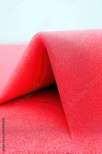 Red Fabric Folded Abstract Background