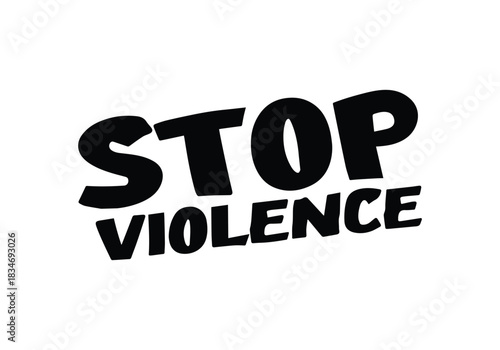Stop Violence stamp grunge red on white background. Print vector design.