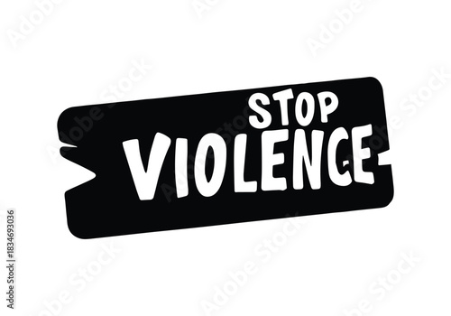 Stop Violence stamp grunge red on white background. Print vector design.