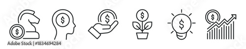 Investment thin line icon set. Web minimal editable stroke icons
