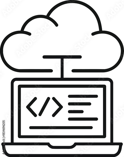 Vector Cloud Computing Concept with Data Flow