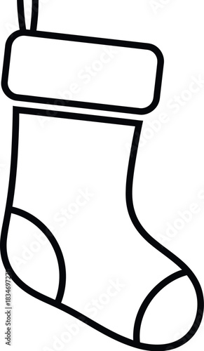 Classic christmas stocking line art design