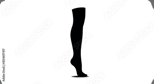 Simple smooth edged tall christmas stocking silhouette