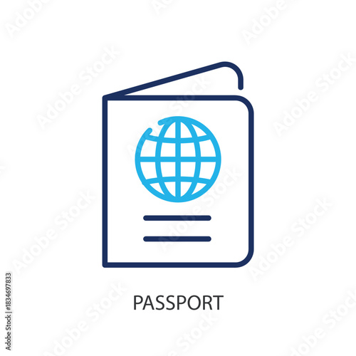Passport thin line icons. Original vector illustration.