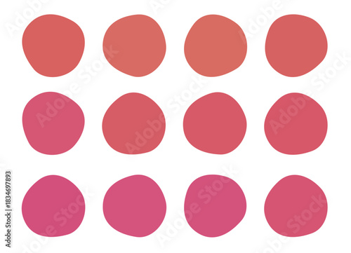 手書き風の有機的シェイプ　赤