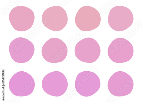 ピンク系の有機的シェイプ　フレーム・枠・背景