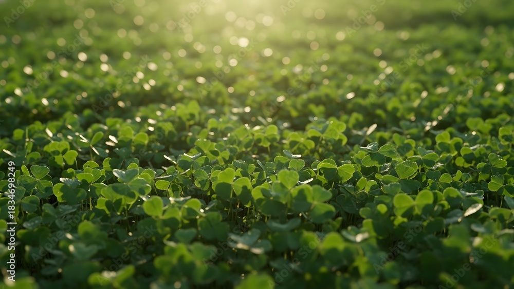 Obraz premium Four-Leaf Clover Field