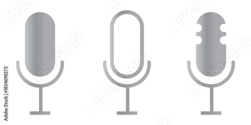 Microphone icon set. Different microphone collection. podcast icon vector. Voice vector icon, Record. Microphone - recording Studio Symbol. Vector 