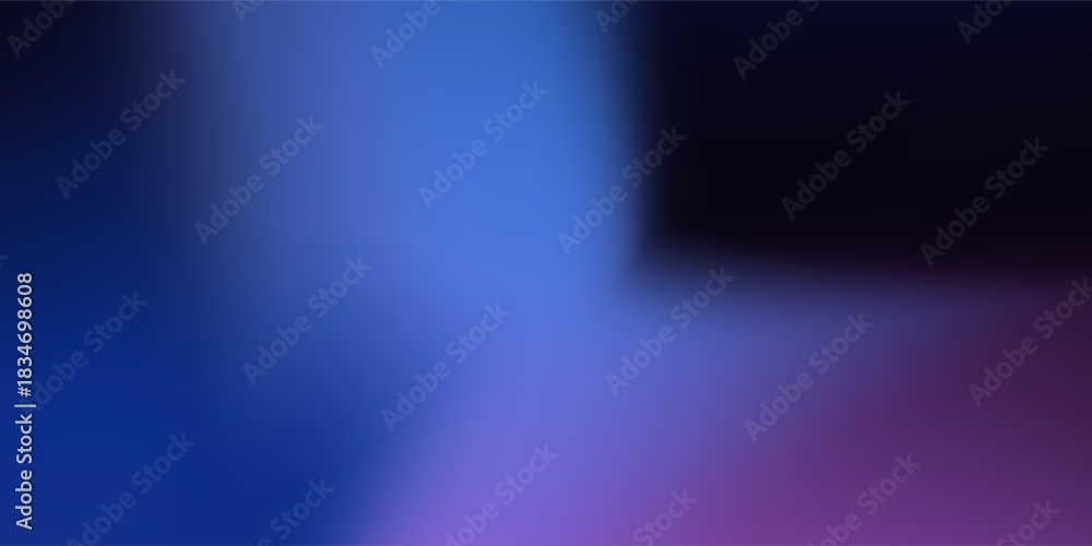 Fototapeta premium Abstract black, blue and purple liquid background. Gradient mesh effect bright color blend. Blurred fluid colorful mix and grain grunge texture gradation, vector noise blur abstract concept art