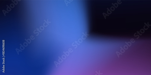 Abstract black, blue and purple liquid background. Gradient mesh effect bright color blend. Blurred fluid colorful mix and grain grunge texture gradation, vector noise blur abstract concept art