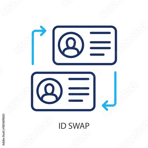 Id swap thin line icons. Original vector illustration.