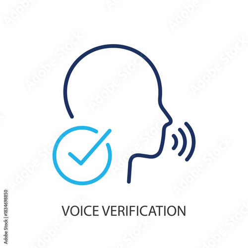 Voice verification thin line icons. Original vector illustration.