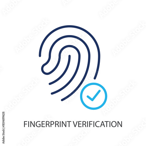 Fingerprint verification thin line icons. Original vector illustration.